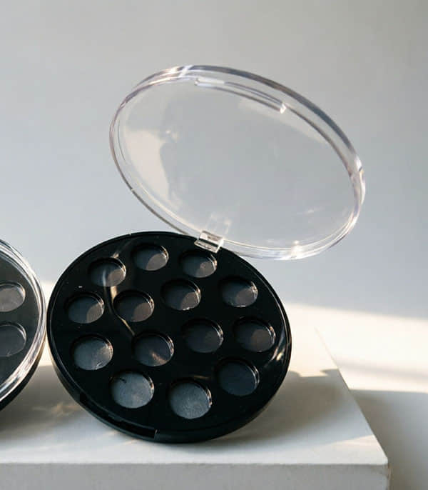 Eco Friendly Plastic Round Compact Powder Case/ Empty 14-Color Eyeshadow Palette