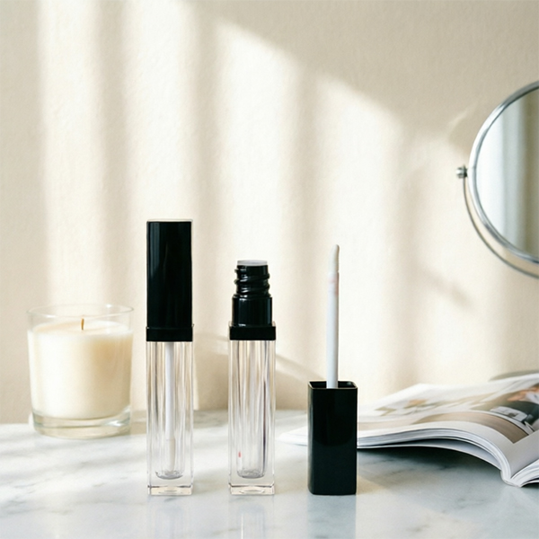 6ml Square Clear Plastic Lip Gloss Tube| Empty Cosmetic Container 