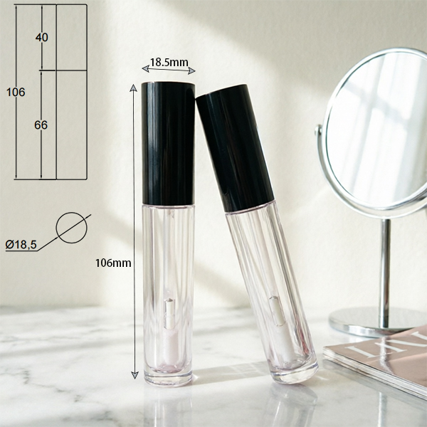 A004 Empty Round Clear Lip Gloss Tube|5ml ABS Material Cosmetic Packaging
