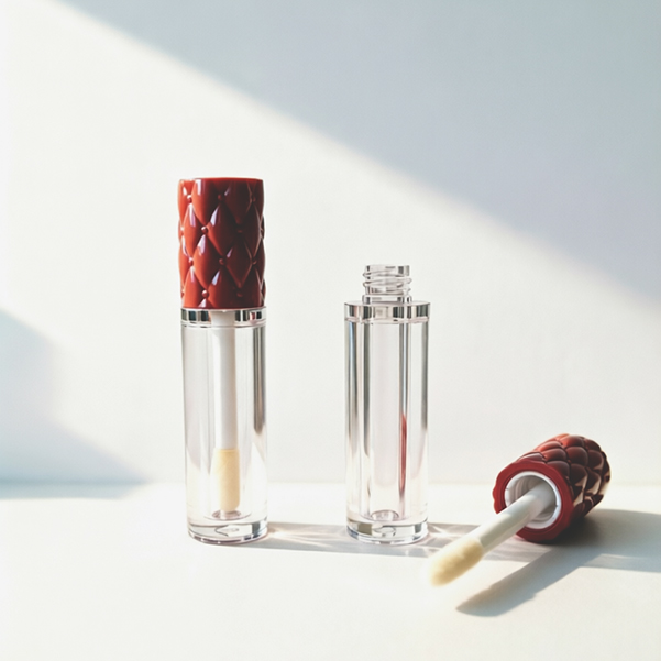 2.6ml Clear Lip Gloss Tube with Red Diamond Cap | AS & ABS Material | Bulk empty lip containers