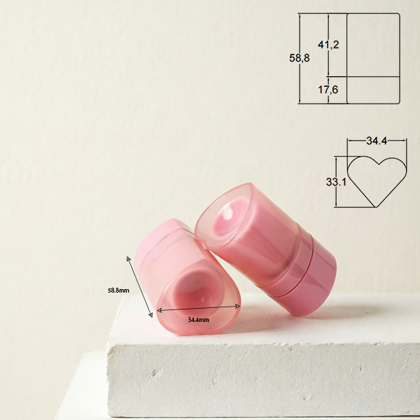Cute Heart shaped lipstick tube balm container for cosmetics|Custom colour 