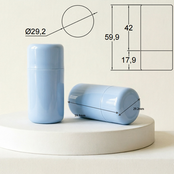 Cylindrical Multi-functional Solid Balm Container with 17.8mm Measuring Cap 