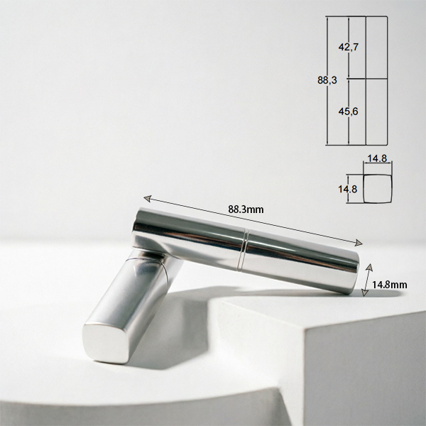 Custom Luxury Square Silver Lipstick Tube 8mm |Tube for Cosmetic Packaging