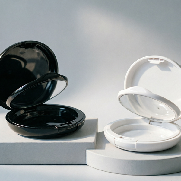 OEM Custom Ellipse Empty Powder Compact Case|Plastic Makeup Packaging 