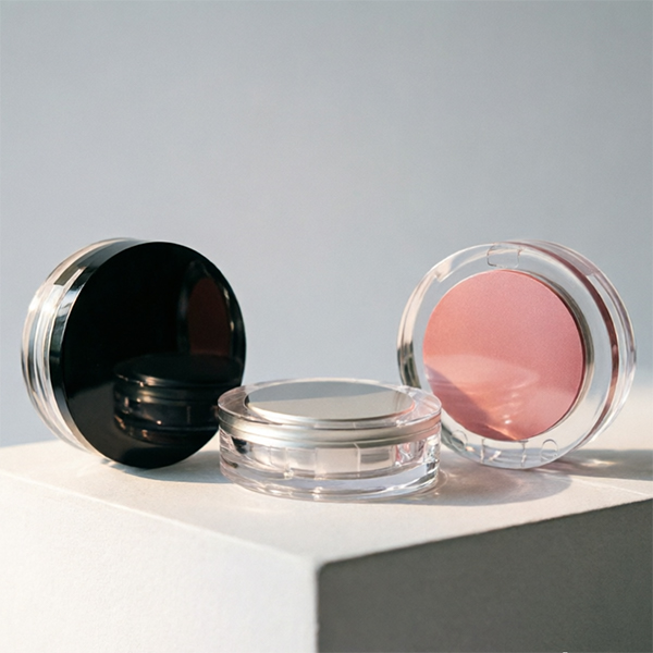 Custom Transparent Round Single Makeup Compact with Mirror