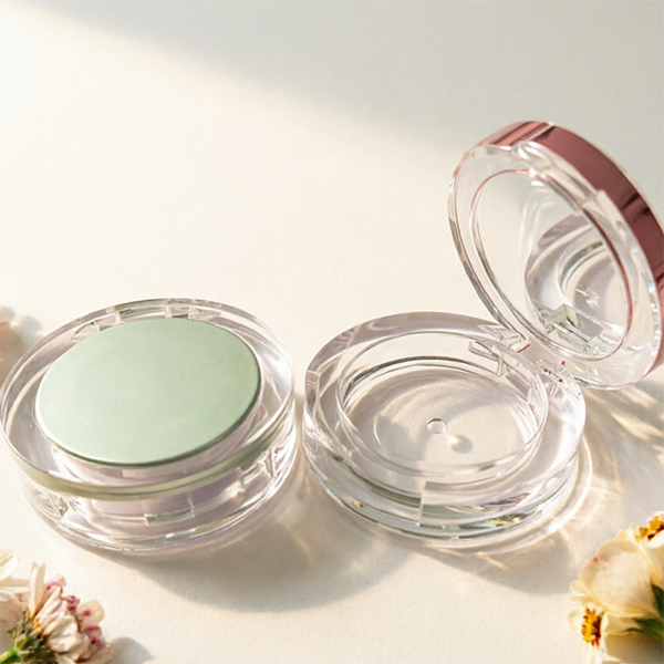Custom Transparent Round Single Makeup Compact with Mirror