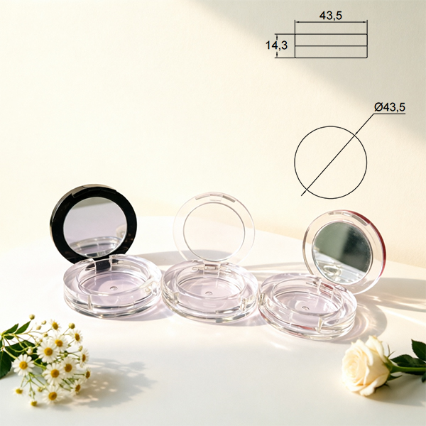 Custom Transparent Round Single Makeup Compact with Mirror